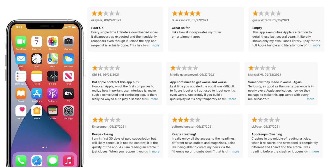 Apple has made it possible to rate and review iOS system apps through the App Store