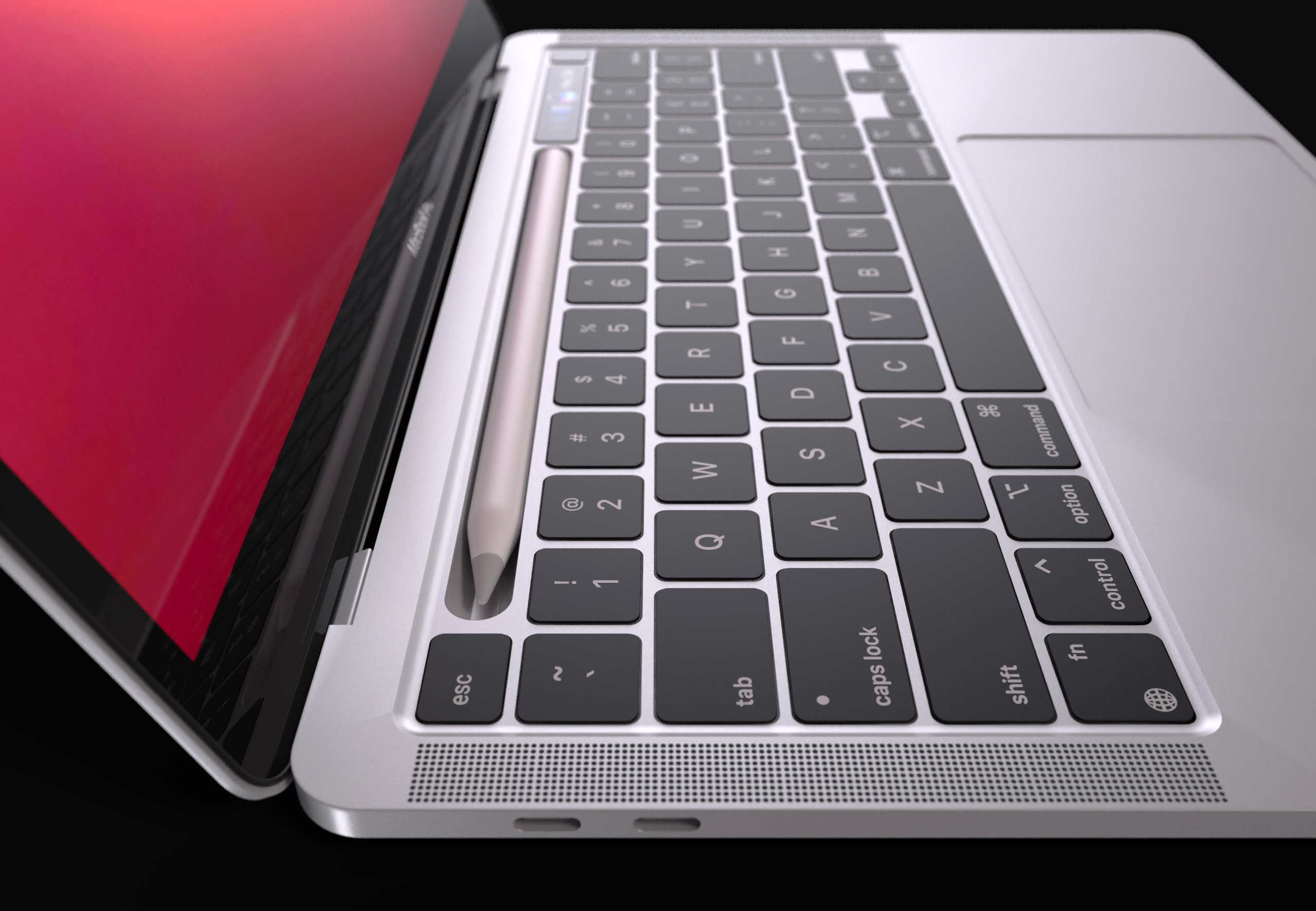 Designer zeigt Renderings des ersten MacBook Pro mit Apple Pencil Dockingstation