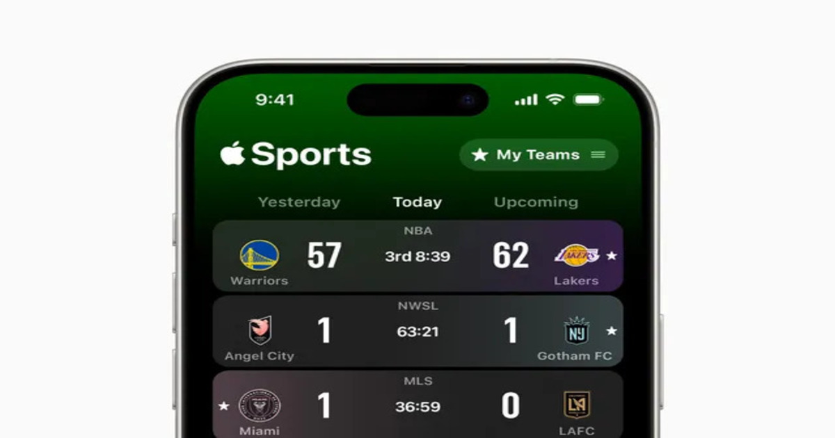 Apple lancia l'app Apple Sports con i risultati delle scommesse sui campionati sportivi