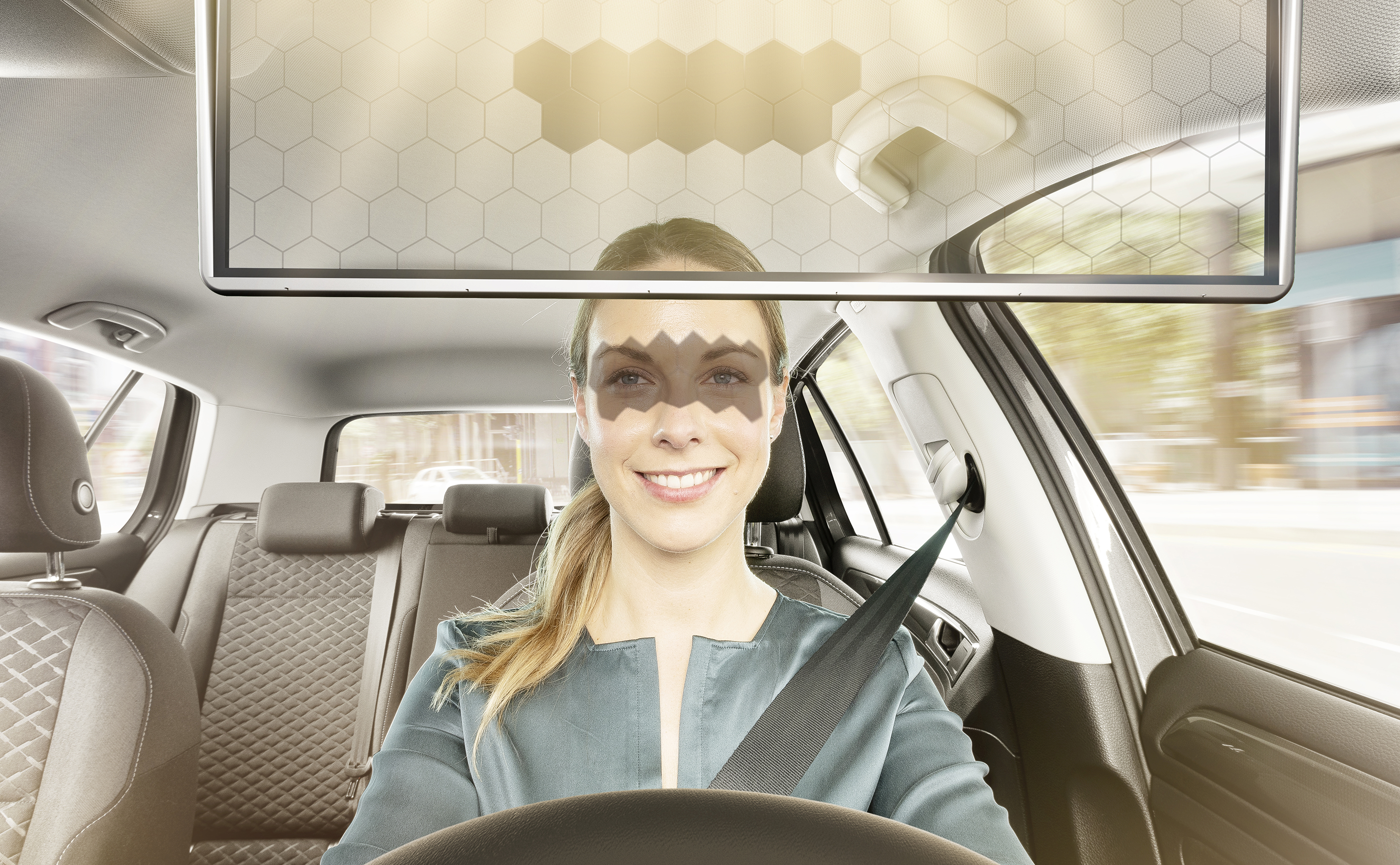 Bosch Virtual Visor: сонцезахисний козирок для водіїв із прозорим екраном та частковим затемненням, що керується ШІ