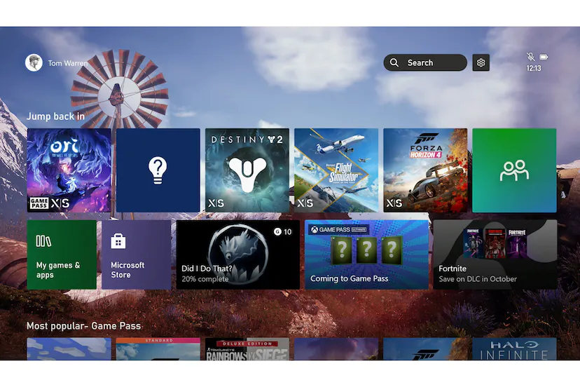 Una grande pubblicità per Game Pass: Microsoft rilascia una nuova versione della schermata iniziale di Xbox