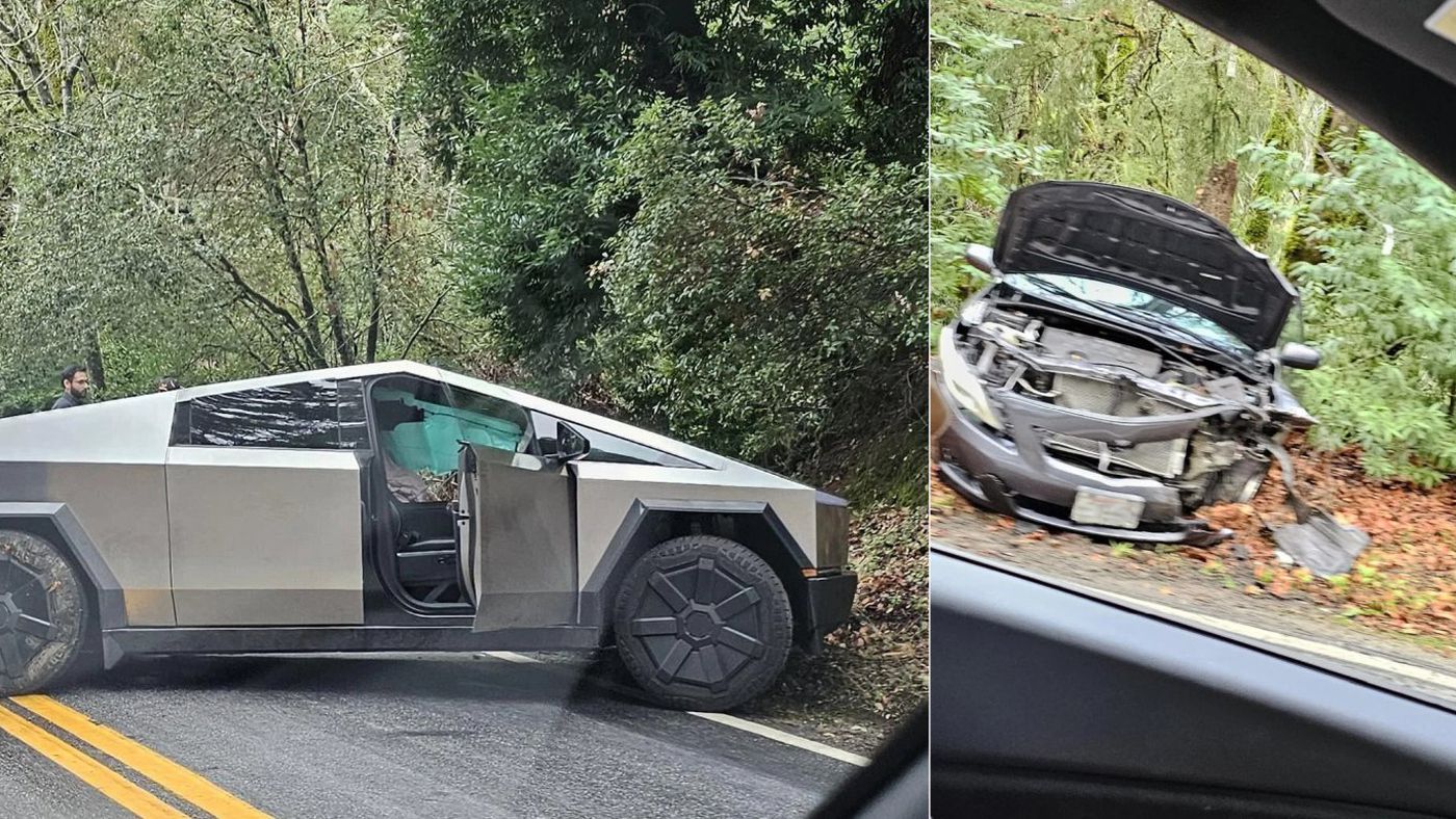 Tesla Cybertruck-elbilen har allerede vært utsatt for en ulykke.