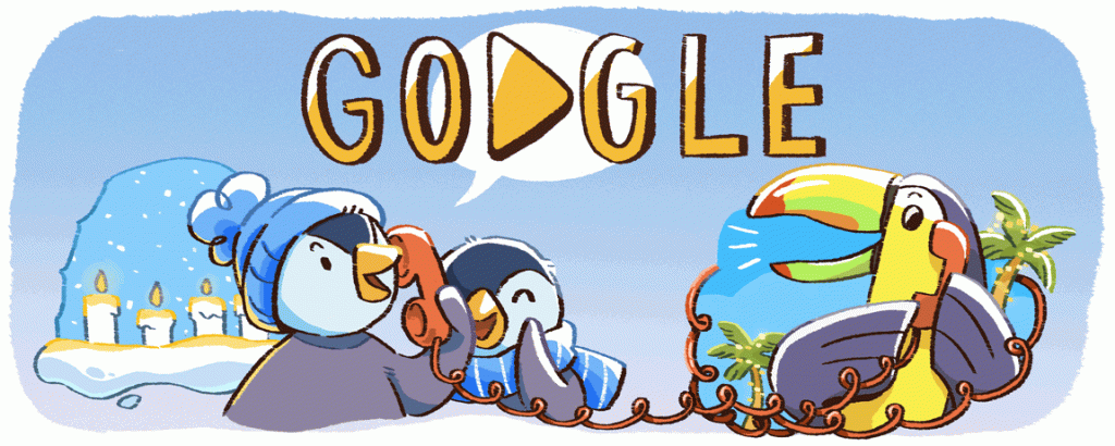 Google Doodle celebrates its first day of holidays