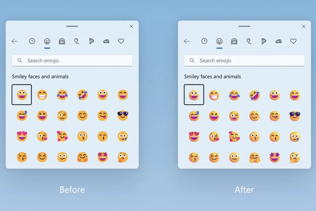 La última compilación de prueba de Windows 11 ha actualizado los emojis que Microsoft anunció allá por 2021