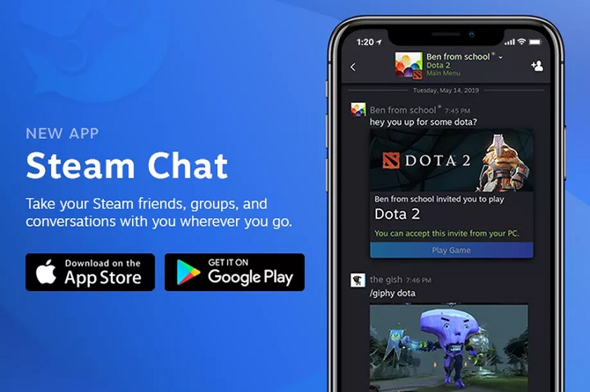 Valve випустила додаток Steam Chat для iOS та Android