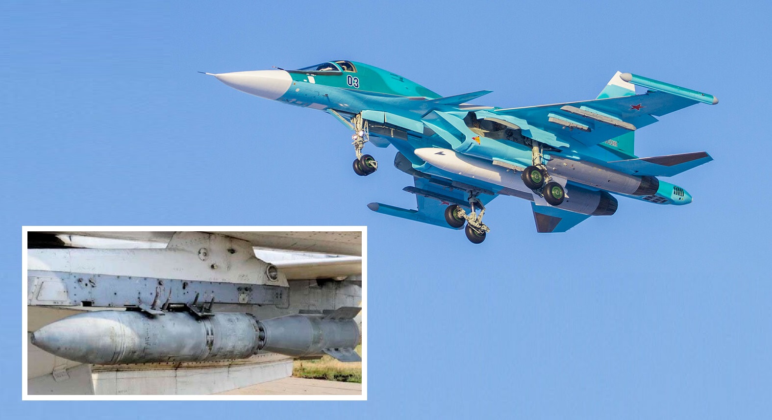 Un caza ruso Su-34 lanzó accidentalmente una bomba de hormigón BetAB-500 SHP sobre Belgorod