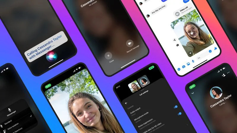 Les appels vidéo HD, l'isolation vocale par l'IA, les téléphones intelligents et l'intégration de Siri font leur apparition dans Messenger. 