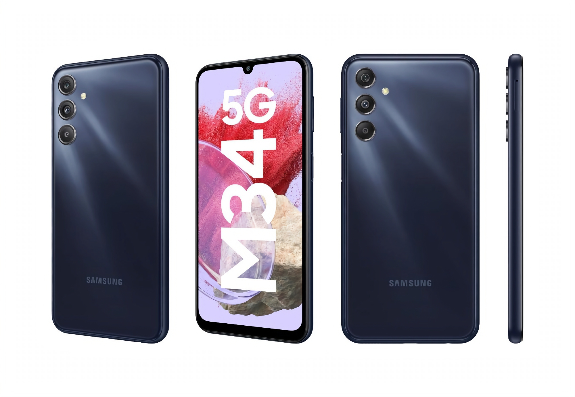 120Hz AMOLED beeldscherm, Exynos 1280 chip en 6000mAh batterij: afbeeldingen en specificaties van de Samsung Galaxy M34 5G zijn online opgedoken