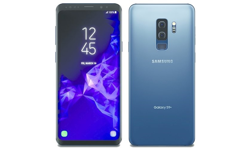 Press photo of the flagship Samsung Galaxy S9 + in blue