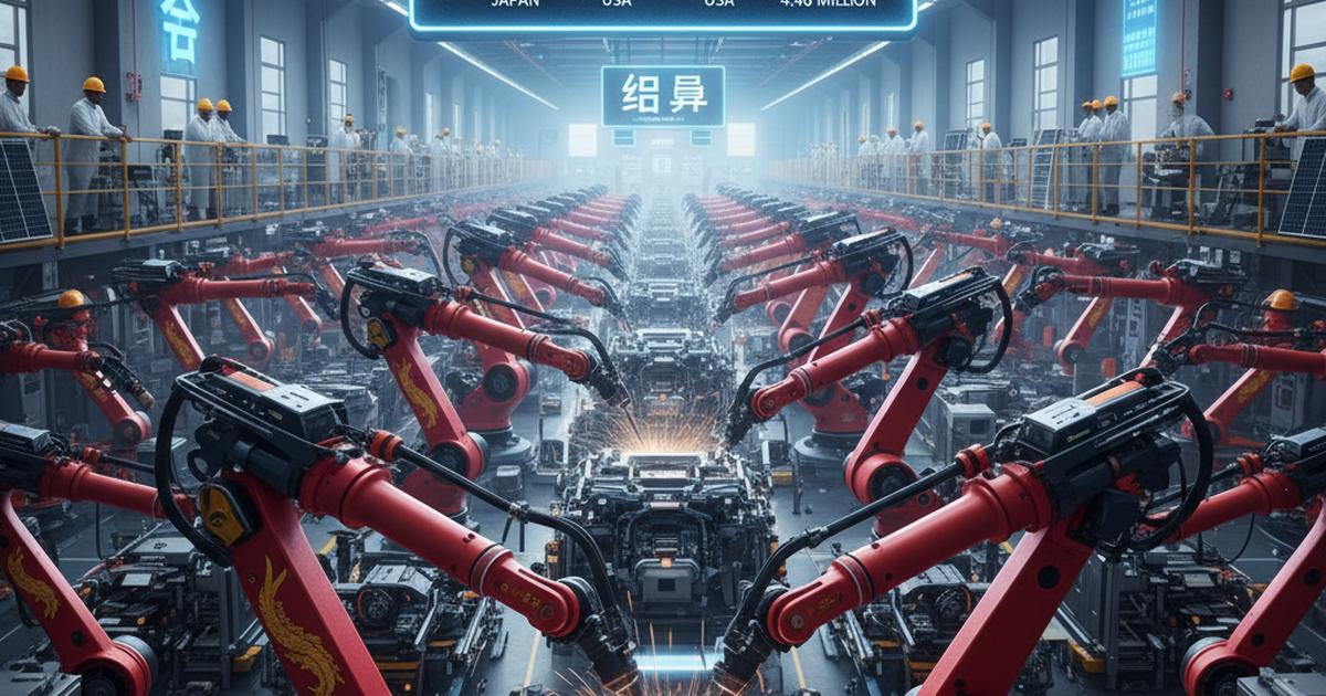 In 2024, China installed more industrial robots than the rest of the world combined