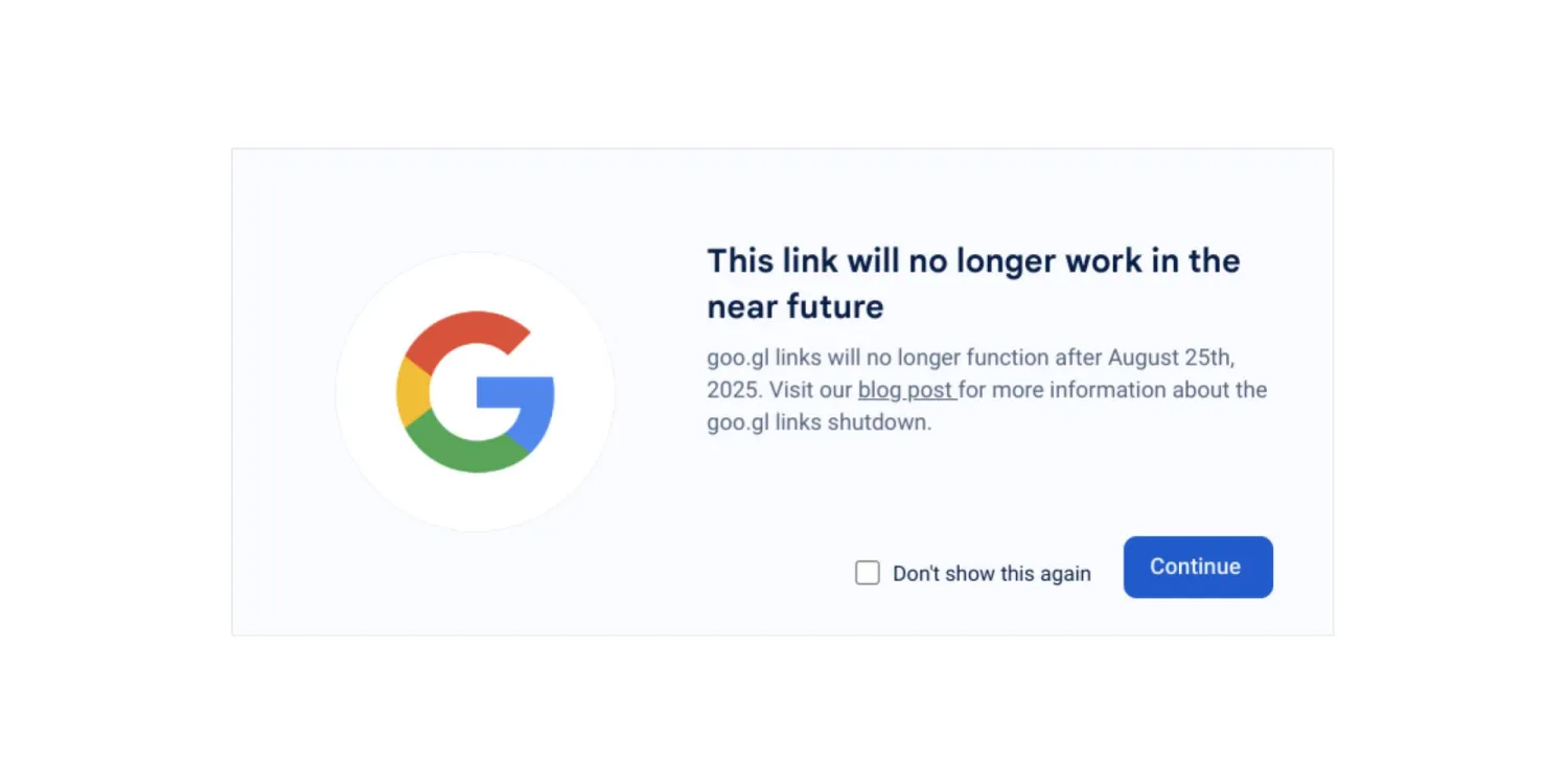 Посилання Google goo․gl перестануть працювати в серпні 2025 року