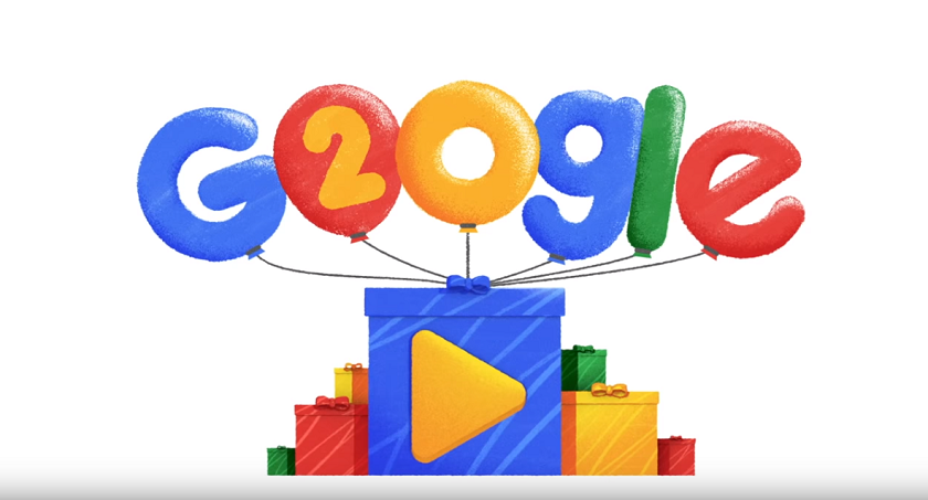 Google 20 лет: новый дудл Google отмечает день рождения компании