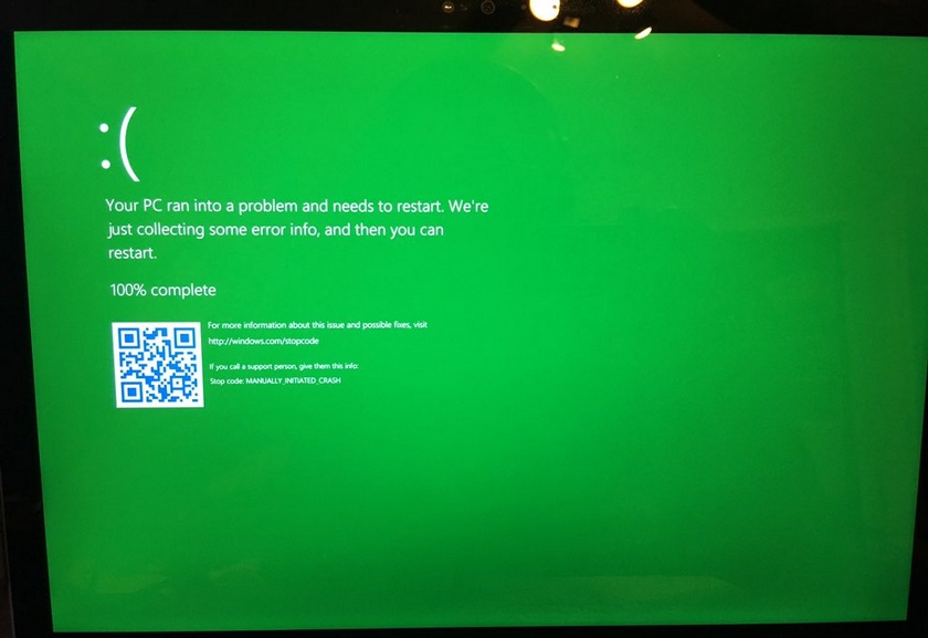 А теперь банановый: экран смерти в Windows Insider стал зеленым