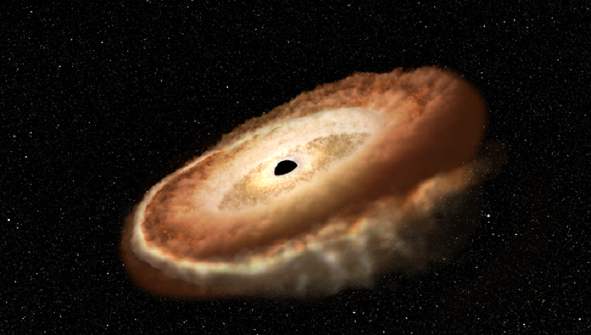 Supermasywna czarna dziura niszczy gwiazdę i zamienia ją w kosmiczny pączek