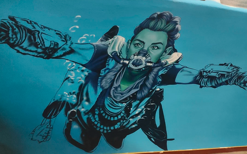 Une fresque dédiée à Horizon Forbidden West est apparue dans le métro de Kiev