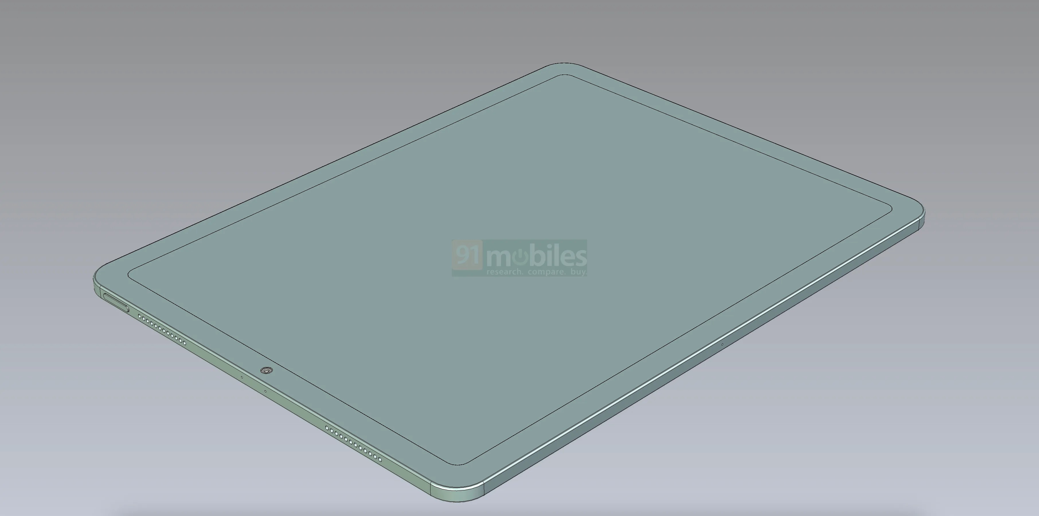 Touch ID, USB-C port and big screen: 12.9-inch iPad Air shown on CAD renders