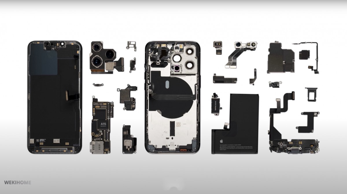 Disassembling iPhone 13 Pro reveals a 3,095mAh battery and Qualcomm X60 5G modem hidden inside the smartphone