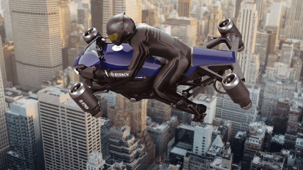 Jetpack Aviation Speeder - jet-powered, 400 km/h flying motorcycle at $381,000