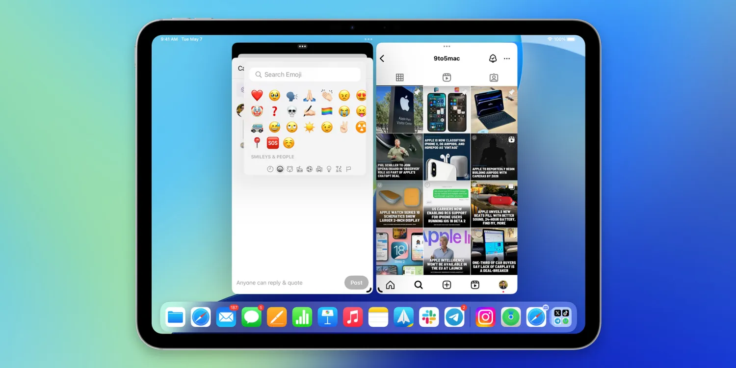 iPadOS 18 erleichtert das Auswählen und Hinzufügen von Emojis in iPhone-Apps