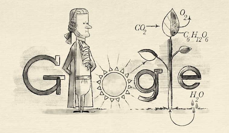 Дудл Google празднует 287 лет со дня рождения Яна Ингенхауза