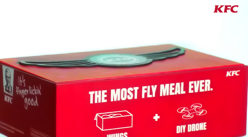This box for KFC wings turns into drone