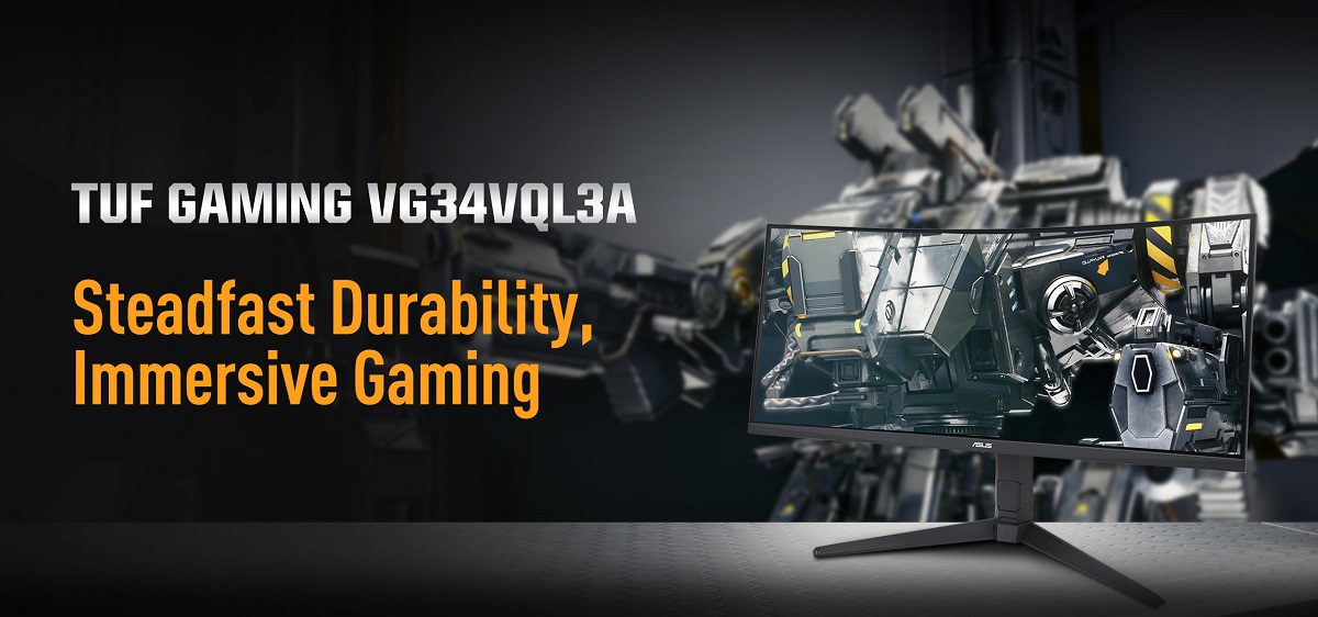 ASUS enthüllt den TUF Gaming VG34VQL3A Curved Gaming Monitor mit 180Hz Bildwiederholrate und 1500R Krümmungsradius