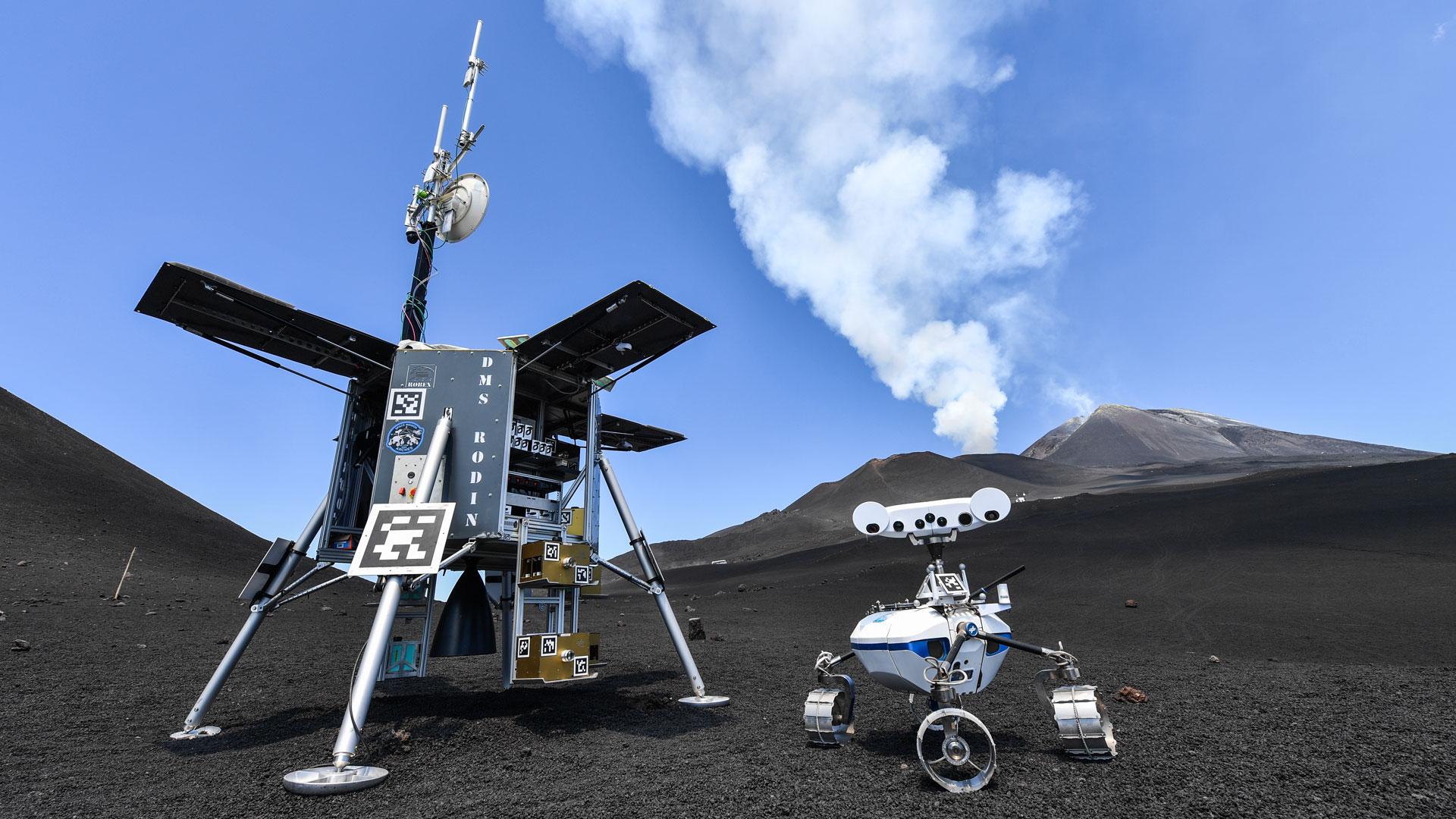 Німці випробували на вулкані Етна унікальних роботів для дослідження Місяця