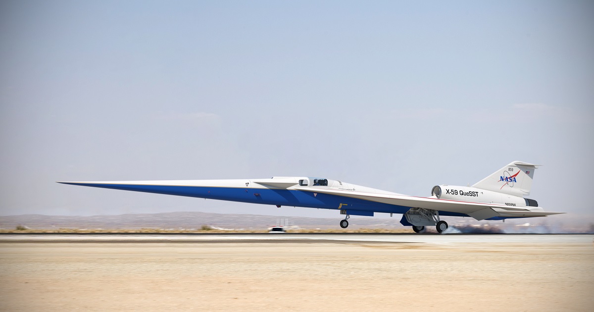 El avión de pruebas supersónico Lockheed Martin X-59 QueSST recibe el motor General Electric F-414-GE-100 antes del primer vuelo de prueba
