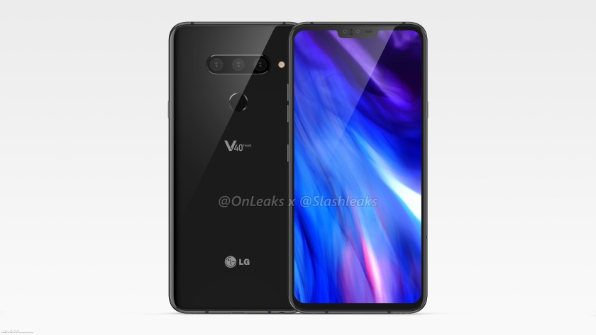 LG V40 на новых рендерах: стеклянный корпус, 5 камер и вырез на дисплее