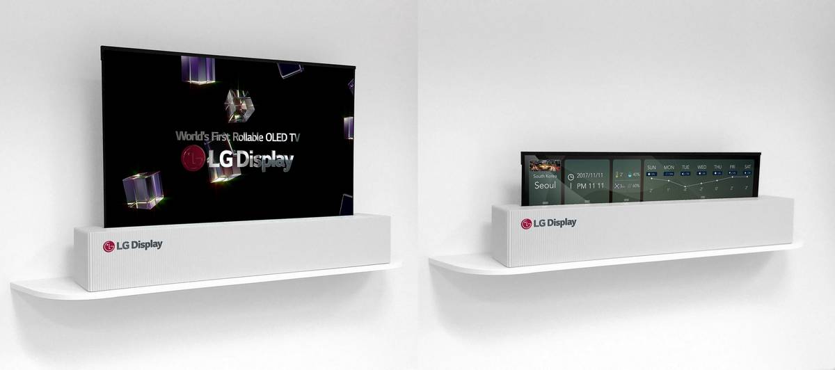 LG introduced the world's first TV, which can be rolled into a tube