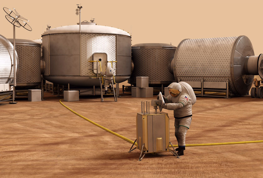 Какой будет обитаемая научная база на Марсе (видео)