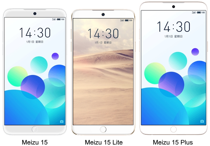 Real photos of smartphones Meizu 15, 15 Plus and 15 Lite: the symmetry of forms