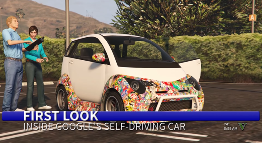 Пародия на автономные автомобили Google в Grand Theft Auto V