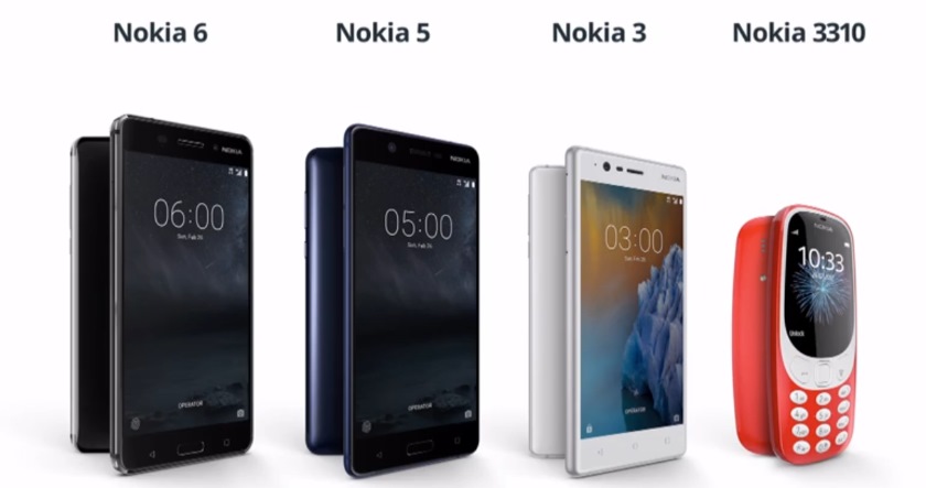 Смартфоны Nokia 6, Nokia 5 и Nokia 3 на MWC 2017