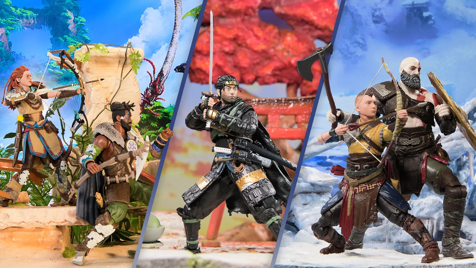 For collectors: Sony announces figures featuring iconic PlayStation game characters such as Kratos, Eloy, and Jin Sakai