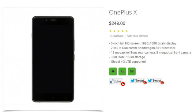 Цена и характеристики OnePlus X за 2 недели до анонса