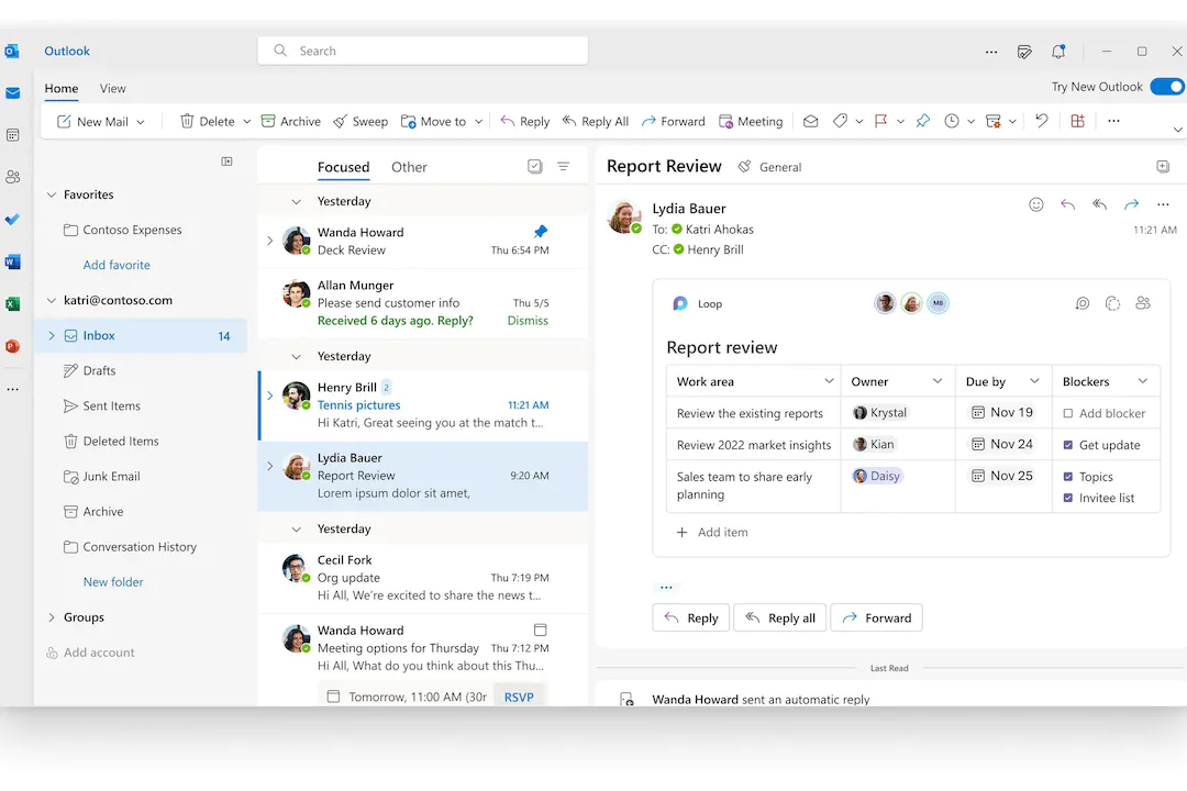 Microsoft launched a new version of Outlook with a redesigned look and several new features