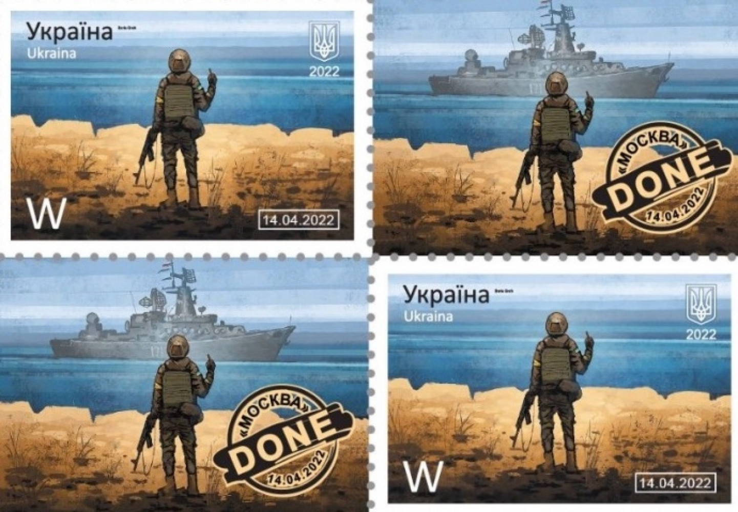 Ukrposhta venderà su eBay 100mila francobolli "Nave militare russa... TUTTO!": quanto costano