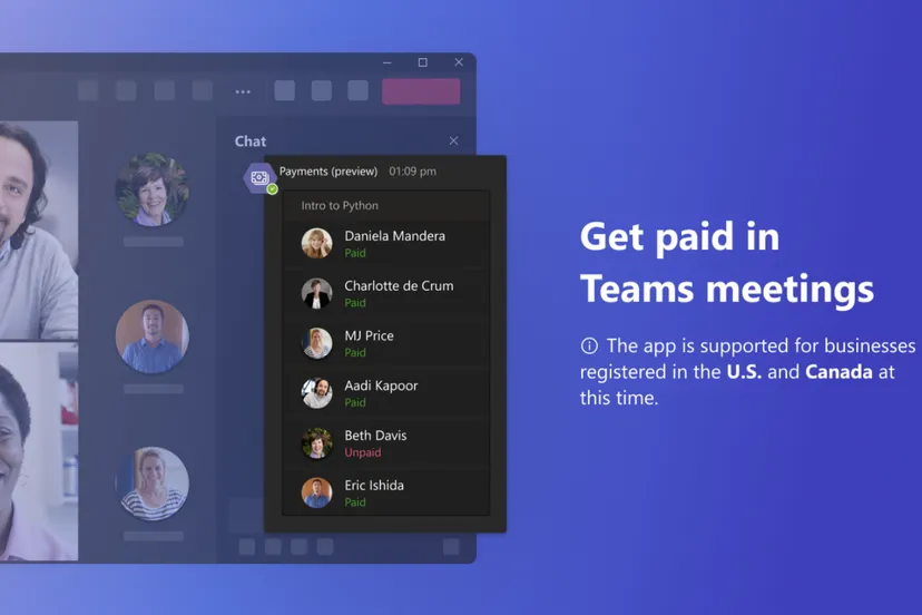 Microsoft lanceert betalingsacceptatie in Teams om gehoste bedrijven te helpen geld te verdienen aan vergaderingen