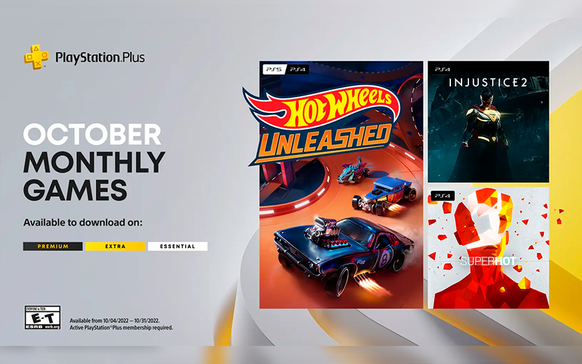 Hot Wheels Unleashed, Injustice 2 y Superhot: juegos que recibirán los suscriptores de PlayStation Plus en octubre