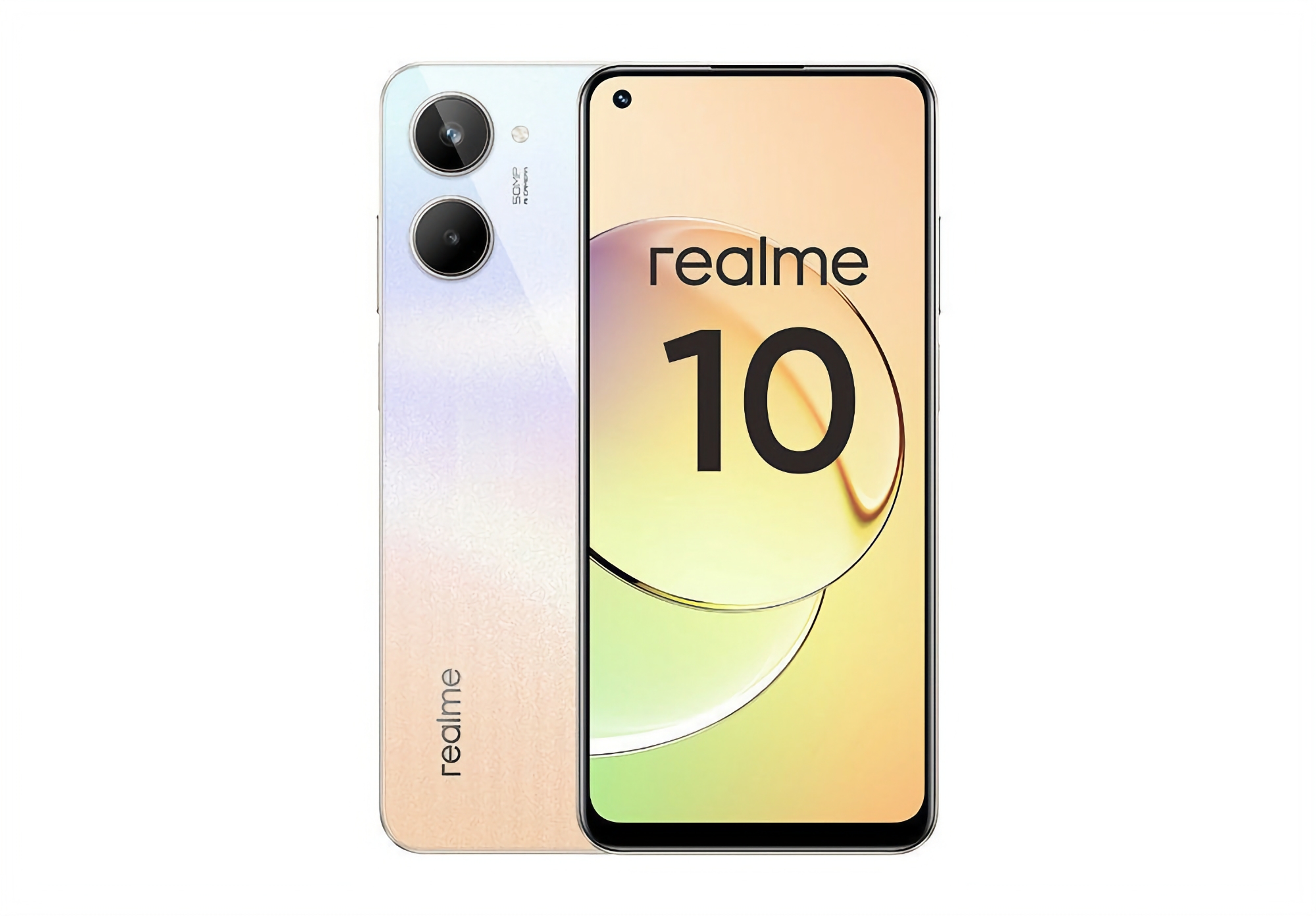 Realme 10 est apparu sur de nouveaux rendus de presse : écran avec trou, double caméra et trois couleurs.