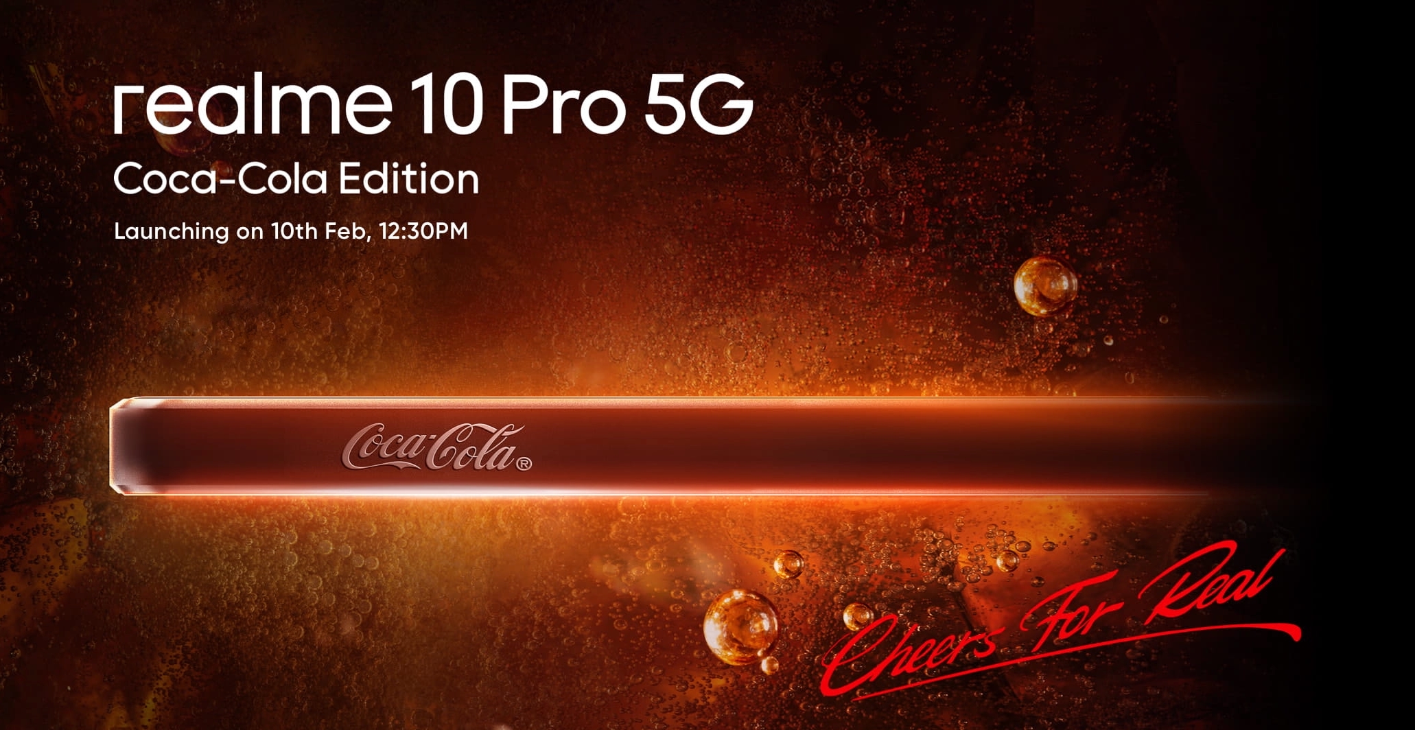 C'est officiel : realme dévoilera le smartphone realme 10 Pro 5G Coca-Cola Edition le 10 février.