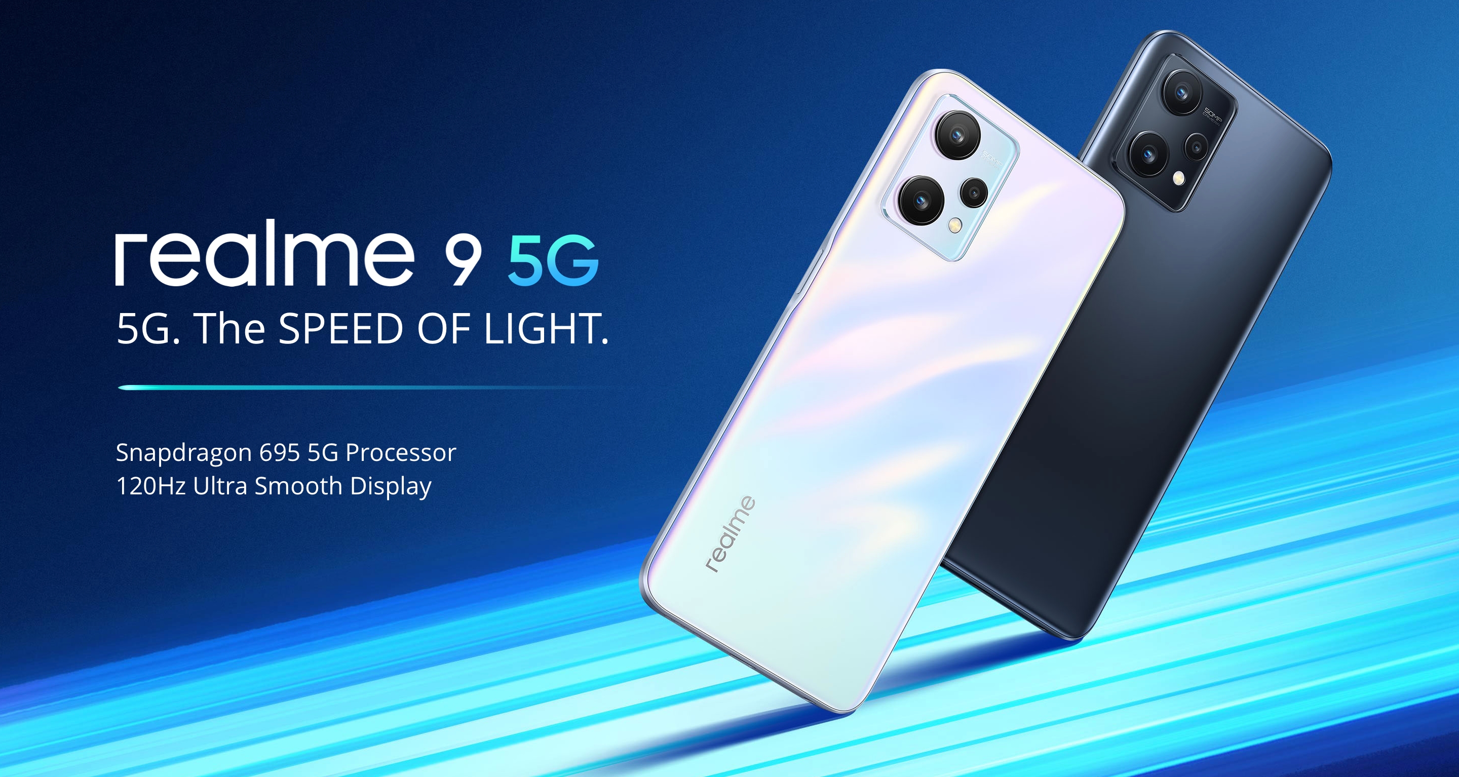 realme 9 5G avec puce Snapdragon 695 et écran 120 Hz "illuminé" sur le site officiel européen de la société