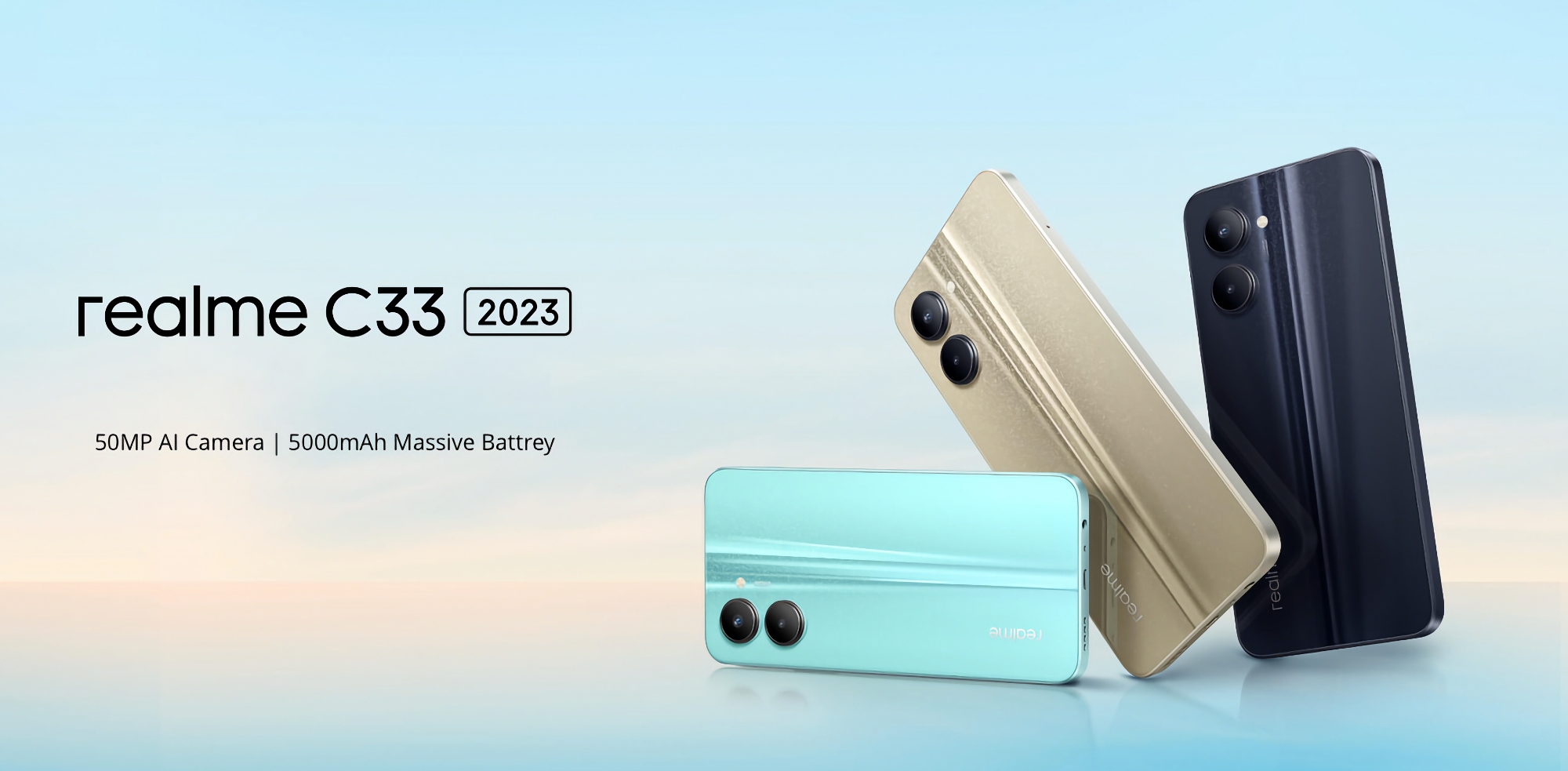 Unexpectedly! realme has unveiled a new version of the budget smartphone realme C33 with an IPS display and 50 MP camera