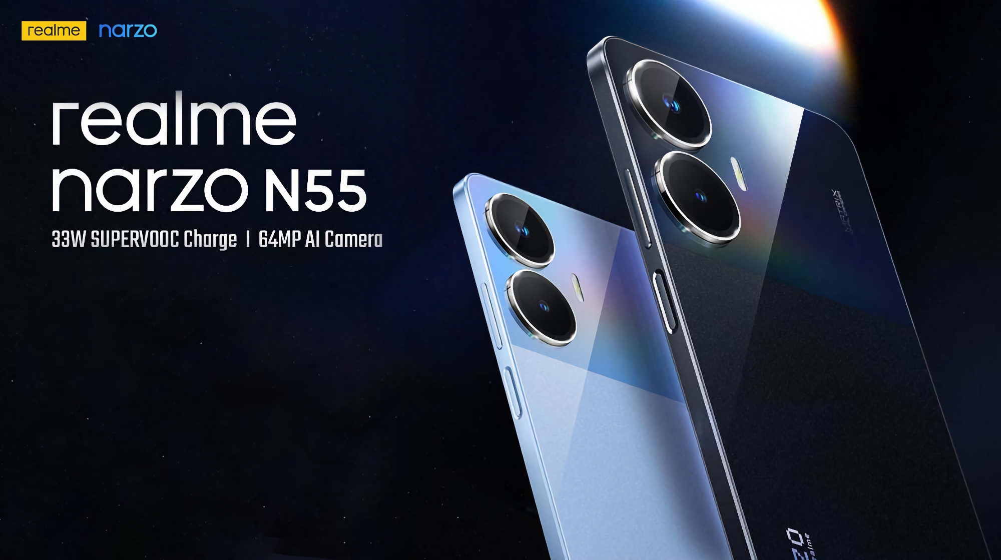 realme narzo N55: дисплей на 6.72″ з частотою 90 Гц, чип MediaTek Helio G88 і батарея на 5000 мАг за $134