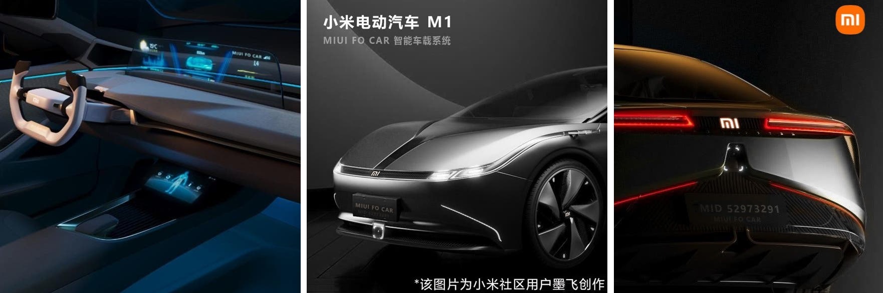 Quality renders of Xiaomi M1 car are published