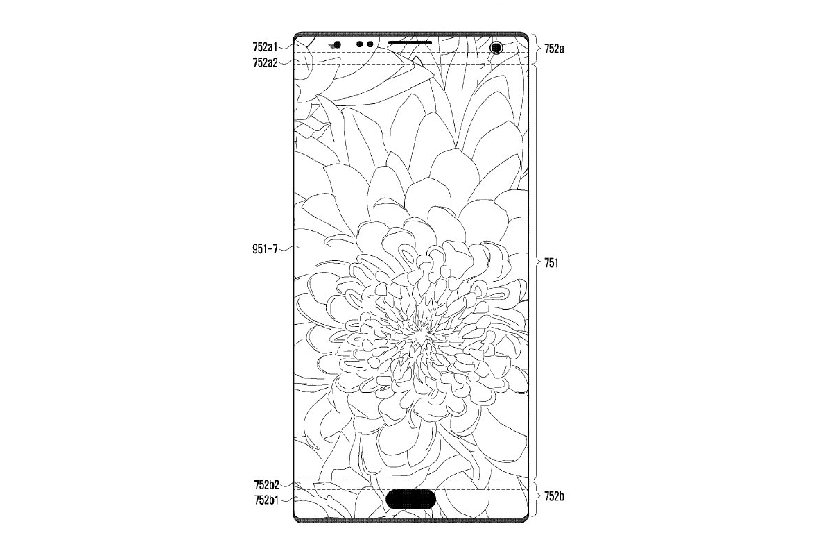 Samsung patented a "leaky" display, with cutouts for the camera, sensors and Home buttons