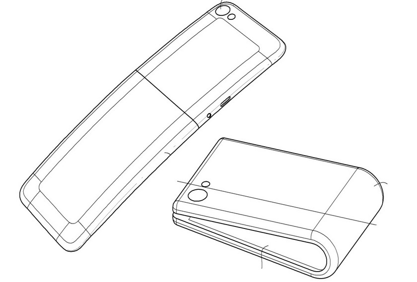Эскизы первого складного смартфона Samsung из патента
