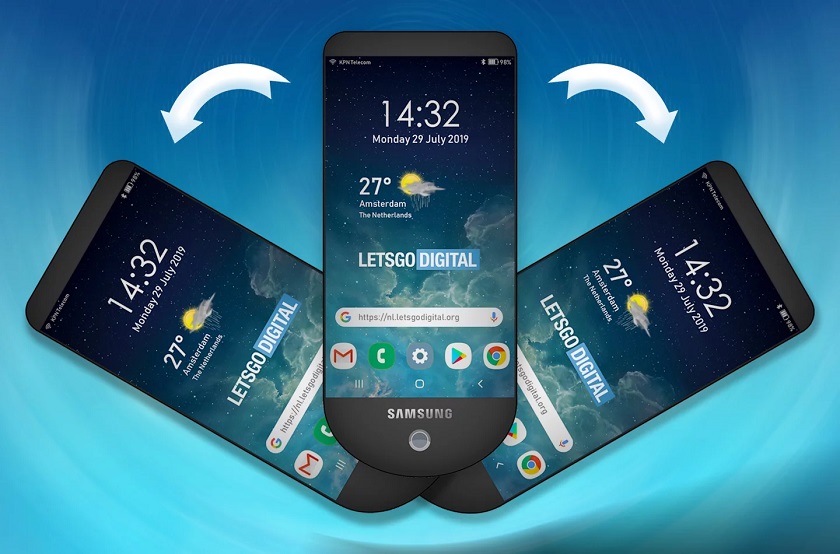 Samsung запатентовала дизайн смартфона с тройным дисплеем