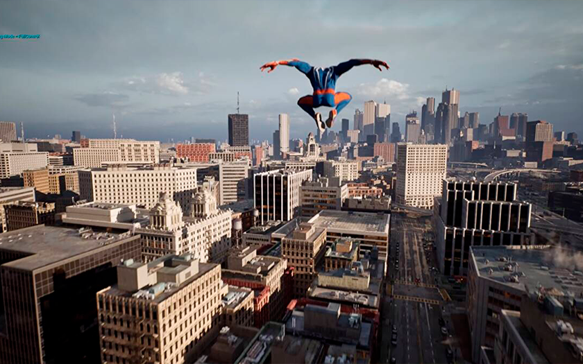 Spider-Man has been added to The Matrix Awakens techno-demo on Unreal Engine  5: he crawls on walls and flies around the city 